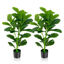 Load image into Gallery viewer, 2-Pack Artificial Fiddle Leaf Fig Tree