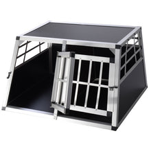 Load image into Gallery viewer, Large 2-Door Aluminum Box Dog Crate Kennel Pet Playpen Cage w/Divider