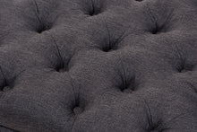 Load image into Gallery viewer, Baxton Studio Annabelle Modern and Contemporary Dark Grey Fabric Upholstered Walnut Wood Finished Button-Tufted Storage Ottoman