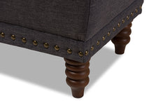 Load image into Gallery viewer, Baxton Studio Annabelle Modern and Contemporary Dark Grey Fabric Upholstered Walnut Wood Finished Button-Tufted Storage Ottoman