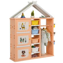 Load image into Gallery viewer, Kids Wardrobe Costume Storage Closet Pretend Dresser Hanging Armoire-Pink