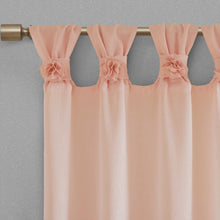 Load image into Gallery viewer, Floral Twist Tab Top Window Panel Embellished W/ Flower -50X84" Mp40-5648