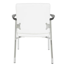 Load image into Gallery viewer, Guest Chair in White Faux Leather with Chrome Frame, FL38610C-U11