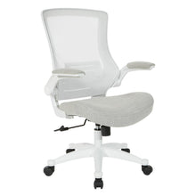 Load image into Gallery viewer, White Screen Back Manager's Chair in Linen Stone Fabric, EM60926WH-F22