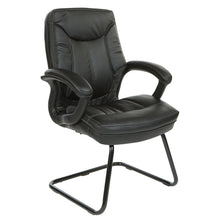 Load image into Gallery viewer, Executive Black Faux Leather Visitor Chair with Contrast Stitching, FL6085-U15