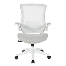 Load image into Gallery viewer, White Screen Back Manager's Chair in Linen Stone Fabric, EM60926WH-F22