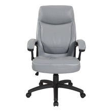 Load image into Gallery viewer, Executive High Back Charcoal Grey Bonded Leather Chair with Locking Tilt Control and Match Stitching, EC6583-EC42