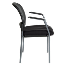 Load image into Gallery viewer, ProGrid Mesh Back with Padded Fabric Seat Visitor's Chair with Arms and Titanium Finish Frame, 86710R-30
