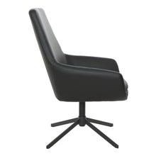 Load image into Gallery viewer, Modern Scoop Design Chair in Black Faux Leather with Black Base, FL80228B-U6