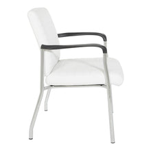 Load image into Gallery viewer, Guest Chair in White Faux Leather with Chrome Frame, FL38610C-U11
