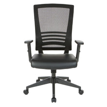 Load image into Gallery viewer, Vertical Mesh Back Chair in Black Frame with Black Faux Leather, EM60930-U6