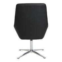 Load image into Gallery viewer, Modern Scoop Office Chair in Black Faux Leather with Aluminum Base, FL80228AL-U6