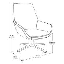 Load image into Gallery viewer, Modern Scoop Office Chair in Black Faux Leather with Aluminum Base, FL80228AL-U6