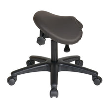 Load image into Gallery viewer, Pneumatic Drafting Chair Backless stool with Saddle Seat and Seat Angle Adjustment in Dillon Graphite, ST203-R111