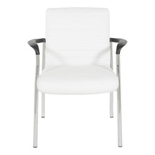 Load image into Gallery viewer, Guest Chair in White Faux Leather with Chrome Frame, FL38610C-U11