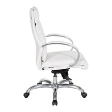 Load image into Gallery viewer, Deluxe Mid Back Executive Chair in Dillon Snow with Polished Aluminum Base and Padded Polished Aluminum Arms, 7251-R101