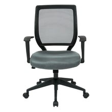 Load image into Gallery viewer, Screen Back Task Chair with "T" Arms in Fun Colors Grey fabric, EM51022N-2M