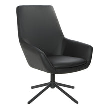 Load image into Gallery viewer, Modern Scoop Design Chair in Black Faux Leather with Black Base, FL80228B-U6