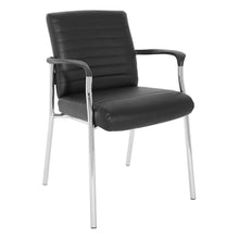 Load image into Gallery viewer, Guest Chair in Black Faux Leather with Chrome Frame, FL38610C-U6