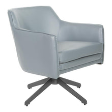 Load image into Gallery viewer, Faux Leather Guest Chair in Charcoal Grey Faux Leather with Black Base, FLH5974BK-U42