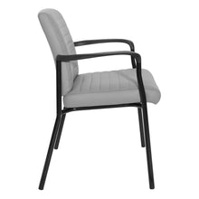 Load image into Gallery viewer, Guest Chair in Charcoal Grey Faux Leather with Black Frame, FL38610-U42