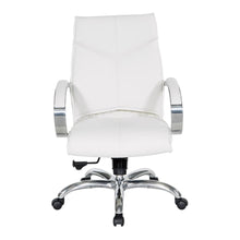 Load image into Gallery viewer, Deluxe Mid Back Executive Chair in Dillon Snow with Polished Aluminum Base and Padded Polished Aluminum Arms, 7251-R101