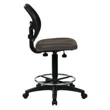 Load image into Gallery viewer, Deluxe Custom Dillon Fabric Drafting Chair with 18" Diameter Foot ring . Fabric Seat and Custom Dillon Fabric with Adjustable Foot ring. Pneumatic Height Adjustment 24.25" to 33.75". Heavy Duty Nylon