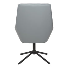 Load image into Gallery viewer, Modern Scoop Design Chair in Charcoal Grey Faux Leather with Black Base, FL80228B-U42