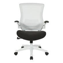 Load image into Gallery viewer, White Screen Back Manager's Chair in Linen Black Fabric, EM60926WH-F23