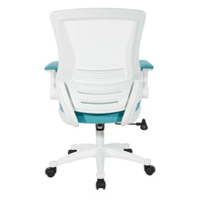 Load image into Gallery viewer, White Screen Back Manager's Chair in White Turquoise Fabric, EM60926WH-F28