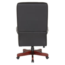 Load image into Gallery viewer, Traditional Executive High Back Chair with Black Vinyl and Brass Finish Nail Trim Upholstery, TEX280-3