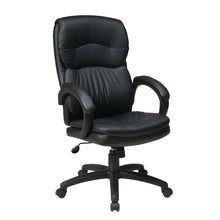 Load image into Gallery viewer, High Back Black Bonded Leather Executive Chair with Padded Arms