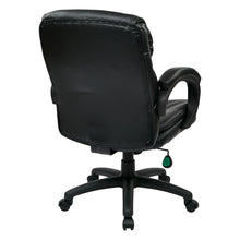 Load image into Gallery viewer, Mid Back Black Bonded Leather Executive Chair with Padded Arms
