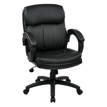 Load image into Gallery viewer, Mid Back Black Bonded Leather Executive Chair with Padded Arms