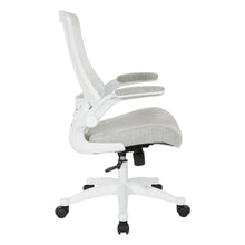 Load image into Gallery viewer, White Screen Back Manager's Chair in Linen Stone Fabric, EM60926WH-F22