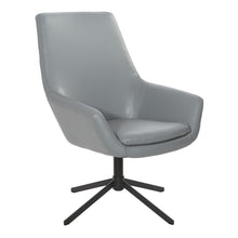 Load image into Gallery viewer, Modern Scoop Design Chair in Charcoal Grey Faux Leather with Black Base, FL80228B-U42