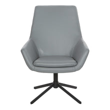 Load image into Gallery viewer, Modern Scoop Design Chair in Charcoal Grey Faux Leather with Black Base, FL80228B-U42