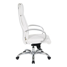Load image into Gallery viewer, Deluxe High Back Executive Chair in Dillon Snow with Polished Aluminum Base and Padded Aluminum Arms, 7250-R101
