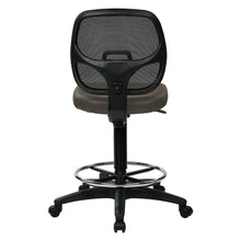 Load image into Gallery viewer, Deluxe Custom Dillon Fabric Drafting Chair with 18" Diameter Foot ring . Fabric Seat and Custom Dillon Fabric with Adjustable Foot ring. Pneumatic Height Adjustment 24.25" to 33.75". Heavy Duty Nylon