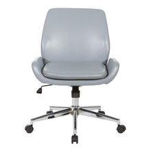 Load image into Gallery viewer, Charcoal Grey Faux Leather Chair with Chrome Finish Base, FL61903C-U42