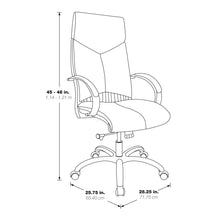 Load image into Gallery viewer, Deluxe High Back Executive Chair in Dillon Snow with Polished Aluminum Base and Padded Aluminum Arms, 7250-R101