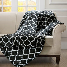 Load image into Gallery viewer, Madison Park Ogee 100% Polyester Printed Microlight Brushed Throw W/1" Self Hem MP50-3509 By Olliix