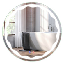 Load image into Gallery viewer, 24 Inch Round Wall Mirror with 3-Color LED Lights and Smart Touch Button