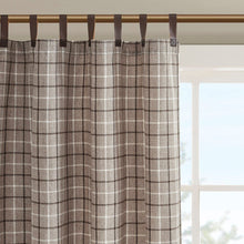 Load image into Gallery viewer, Olliix Anaheim 100% Polyester Jacquard Plaid Faux Leather Tab Top Panel With Fleece Lining By Madison Park MP40-6765