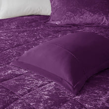 Load image into Gallery viewer, Olliix Felicia 100% Polyester Crushed Velvet Comforter Set By Intelligent Design ID10-1901