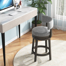 Load image into Gallery viewer, 27/31 Inch Swivel Bar Stool with Upholstered Back Seat and Footrest-27 inches