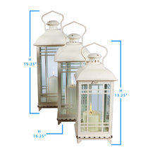 Load image into Gallery viewer, Traditional Ivory Metal Lantern (Set of 3)