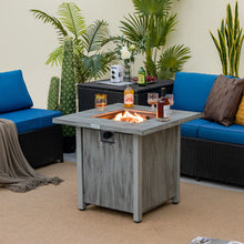 Load image into Gallery viewer, 28 Inch 40 000 BTU Square Fire Pit Table with Lid and Lava Rocks-Gray