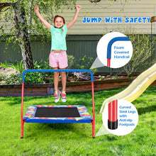 Load image into Gallery viewer, 36 Inch Kids Indoor Outdoor Square Trampoline with Foamed Handrail-Blue