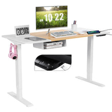 Load image into Gallery viewer, 55 x 28 Inch Electric Adjustable Sit to Stand Desk with USB Port-White